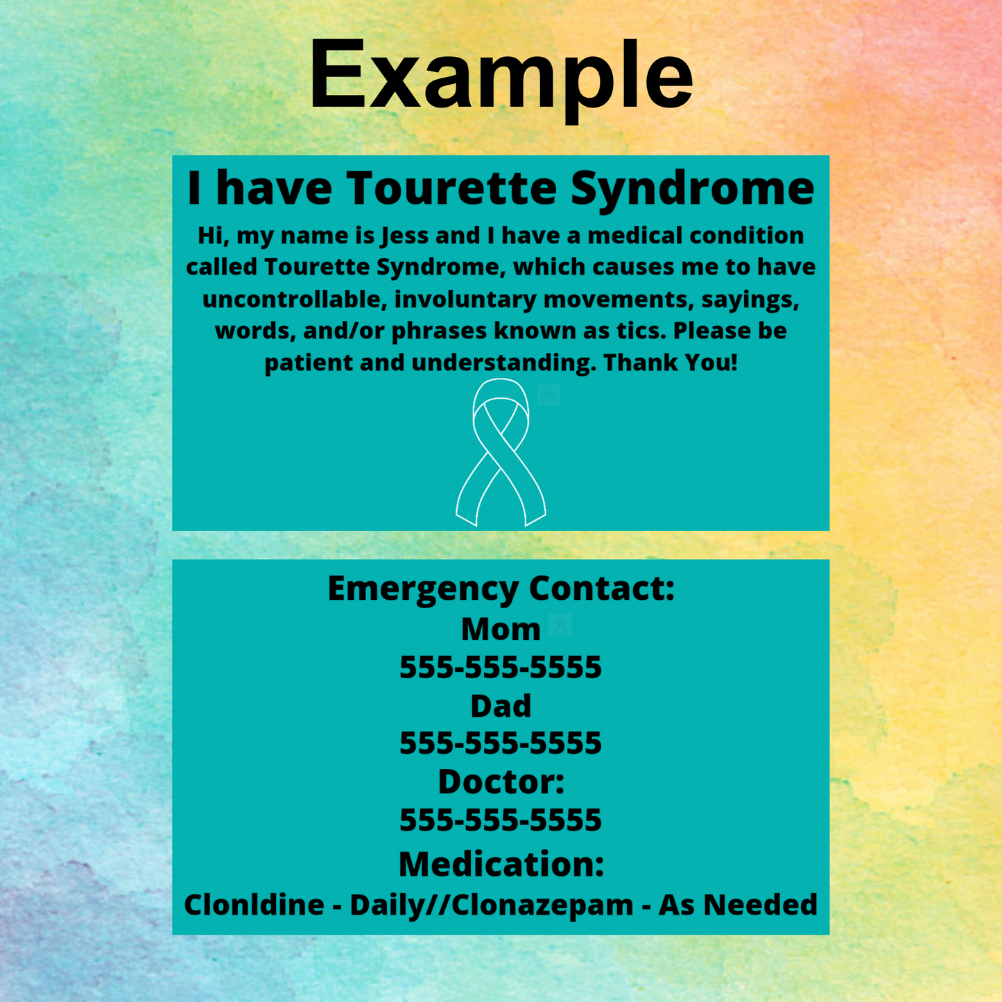 Disability/Disorder Medical ID Card | Disability/Disorder Awareness | *PLEASE READ DISCRIPTION*